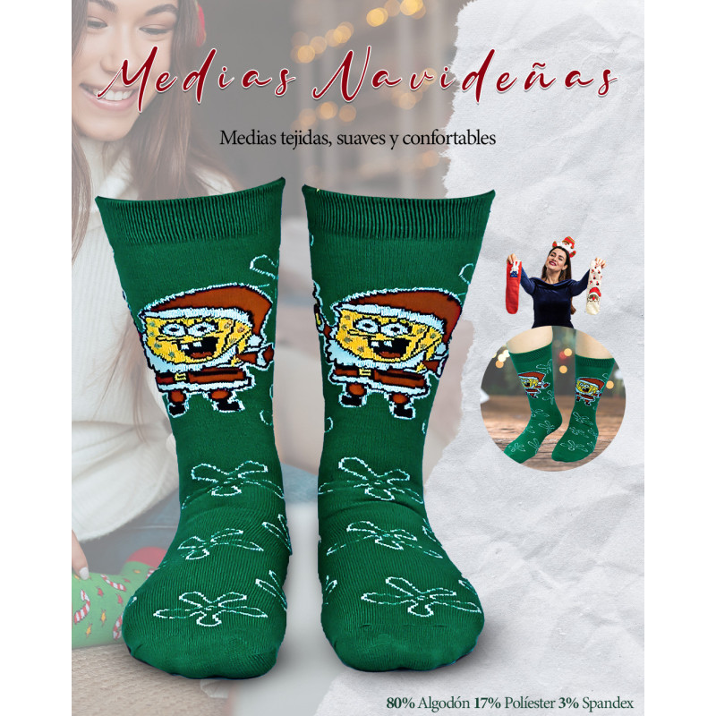 Medias Navideñas Bob Esponja