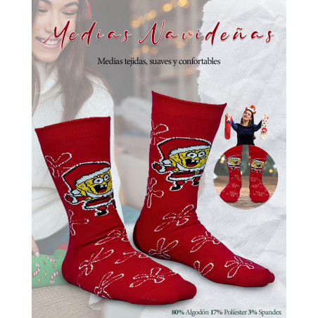 Medias Navideñas Bob Esponja